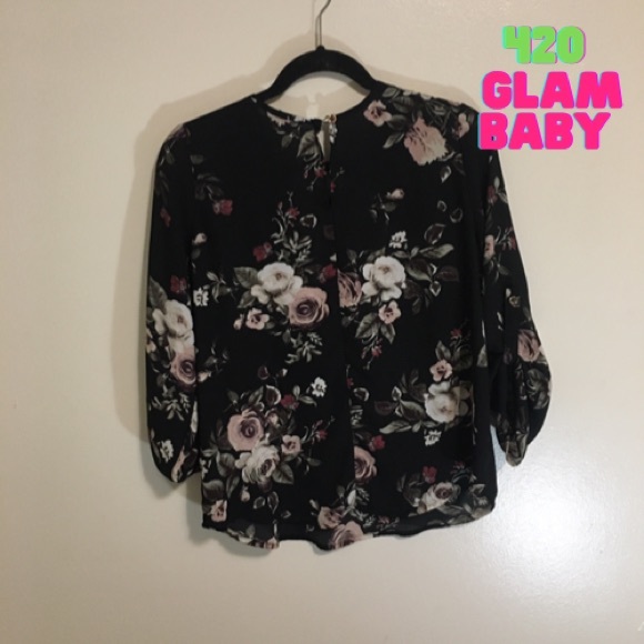 H&M Black Floral Blouse - Picture 2 of 2